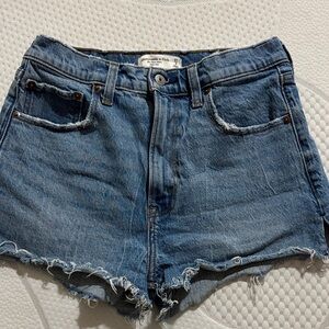Abercrombie & Fitch Distressed Blue Jean Shorts